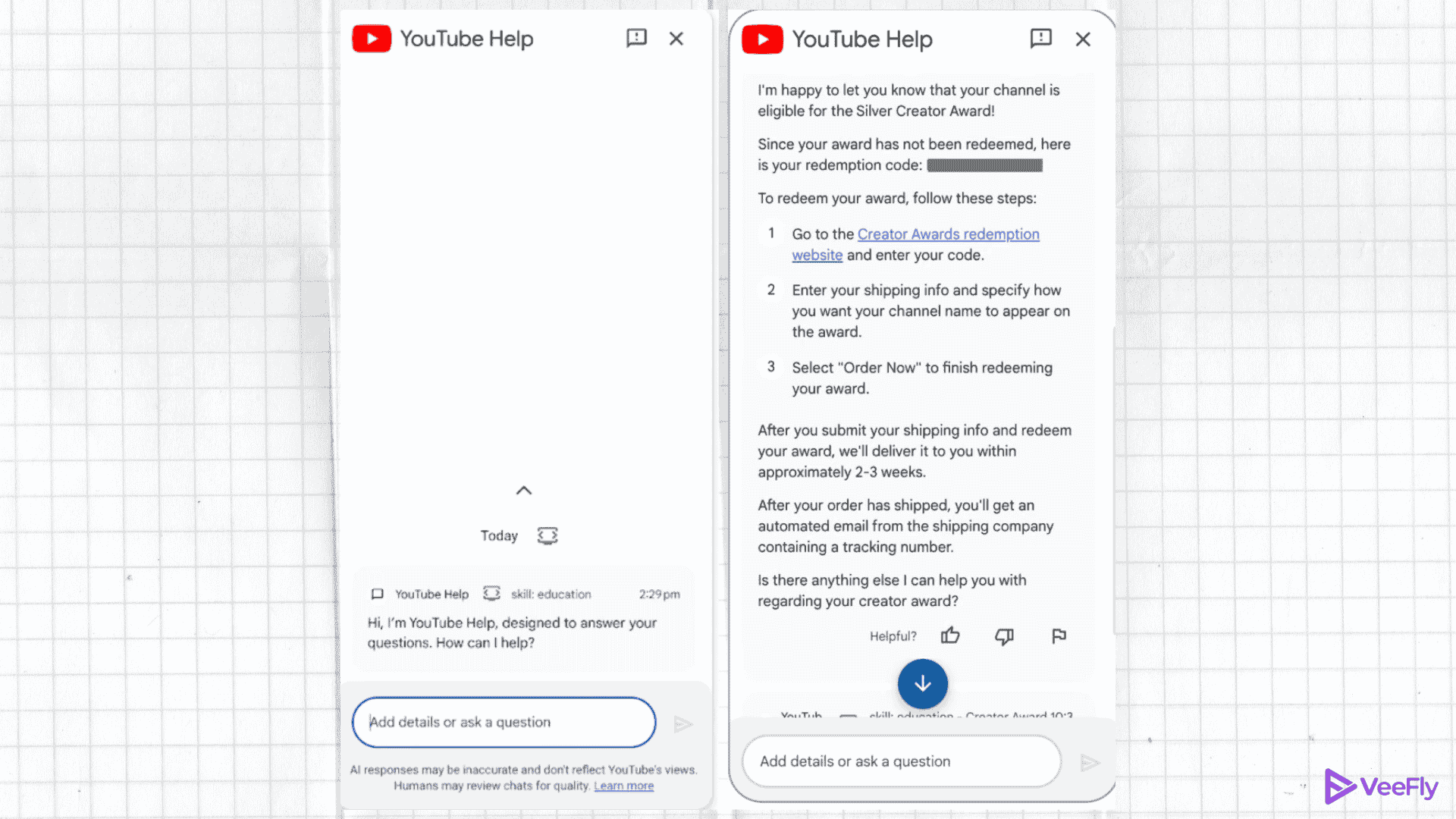 YouTube Help Chat Feature of creators