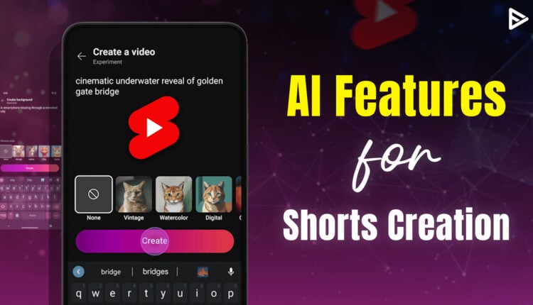 YouTube create app ai features