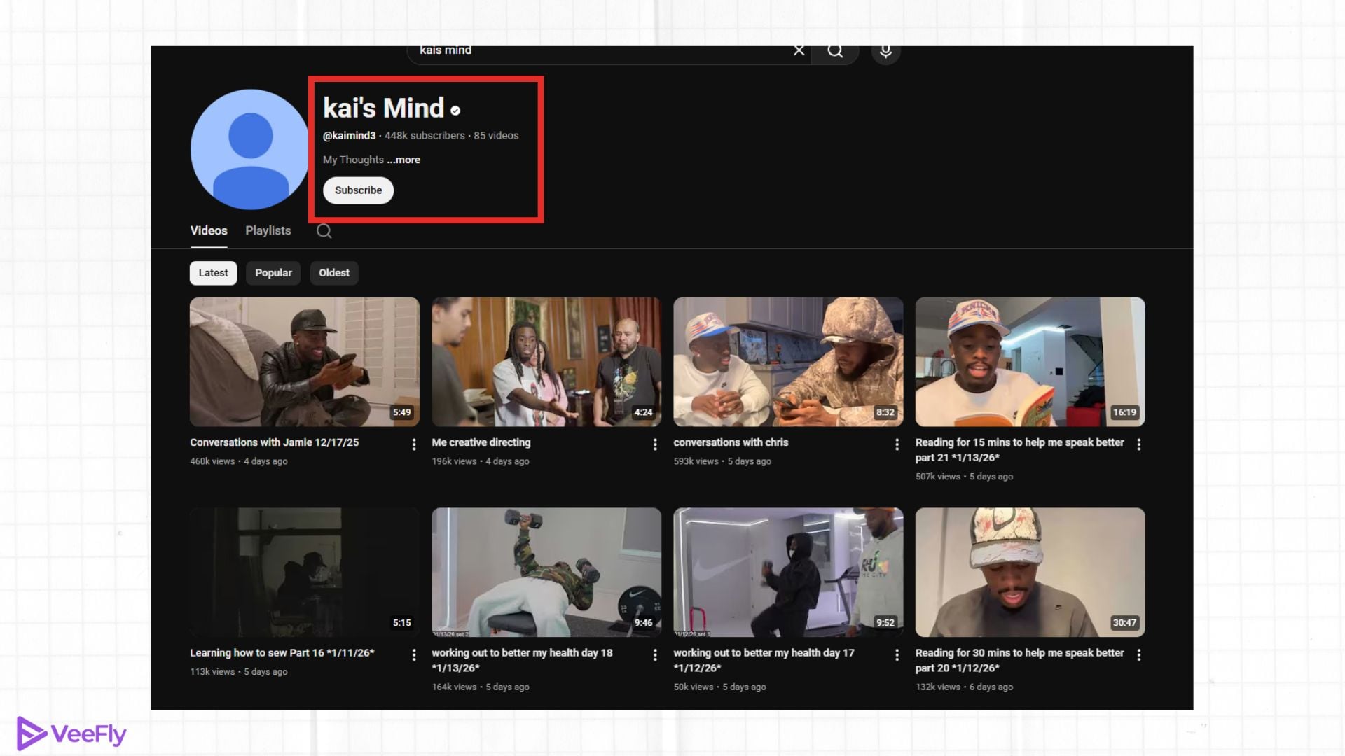 kai cenat secret youtube channel