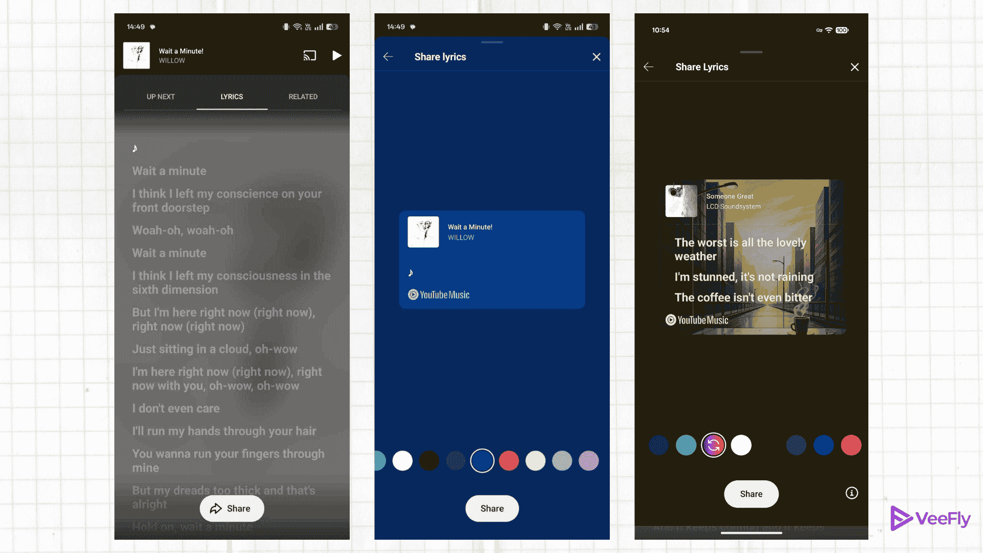 YouTube music lyrics sharing