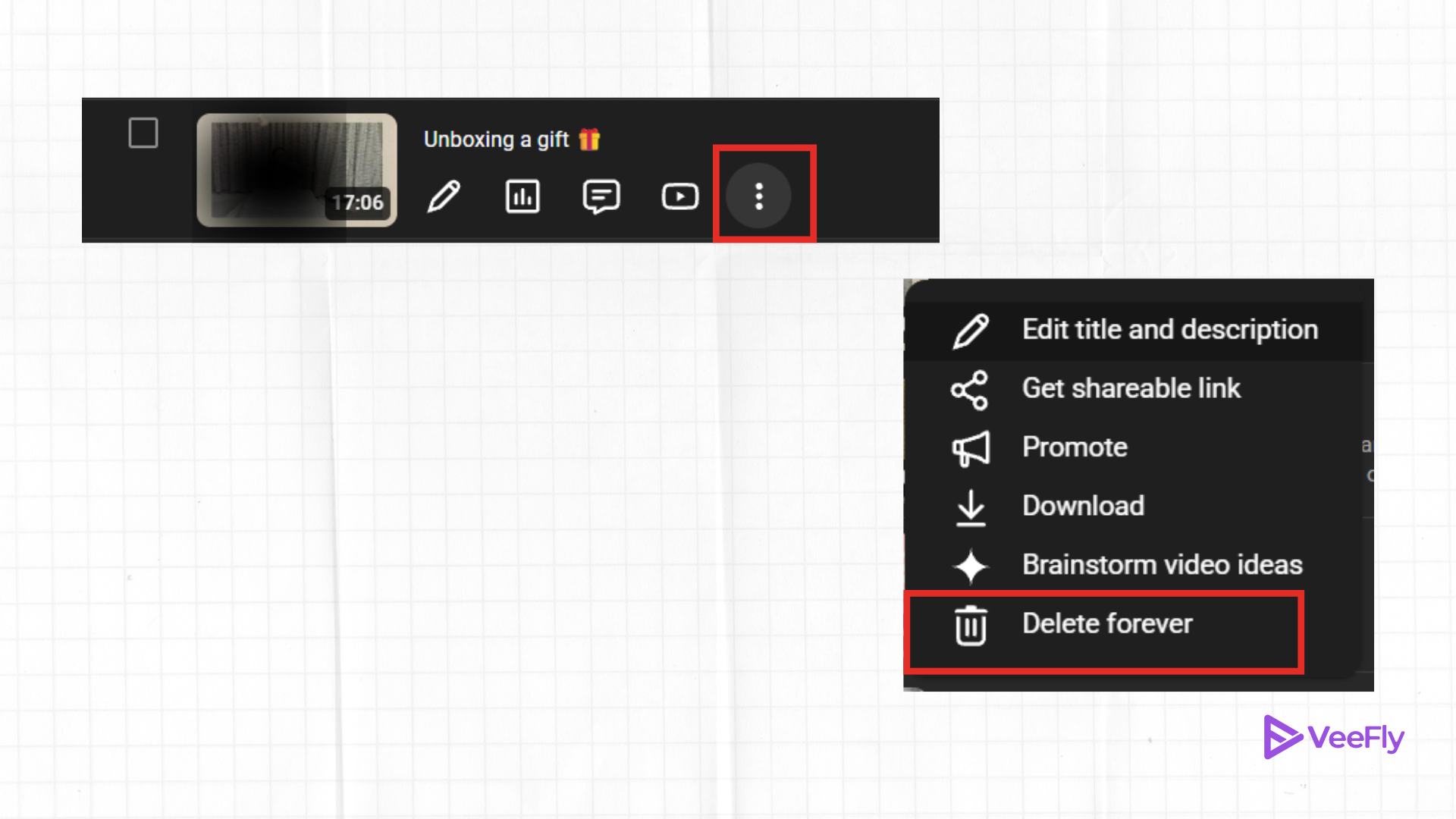 delete YT video on desktop