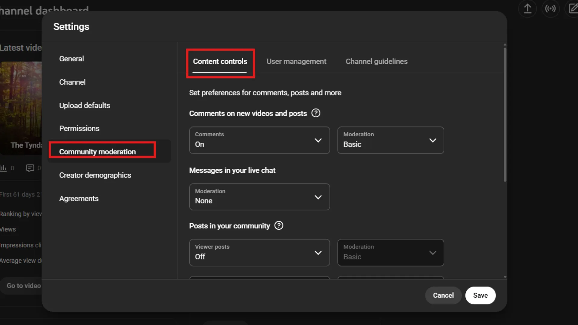 Content controls advance settings YouTube