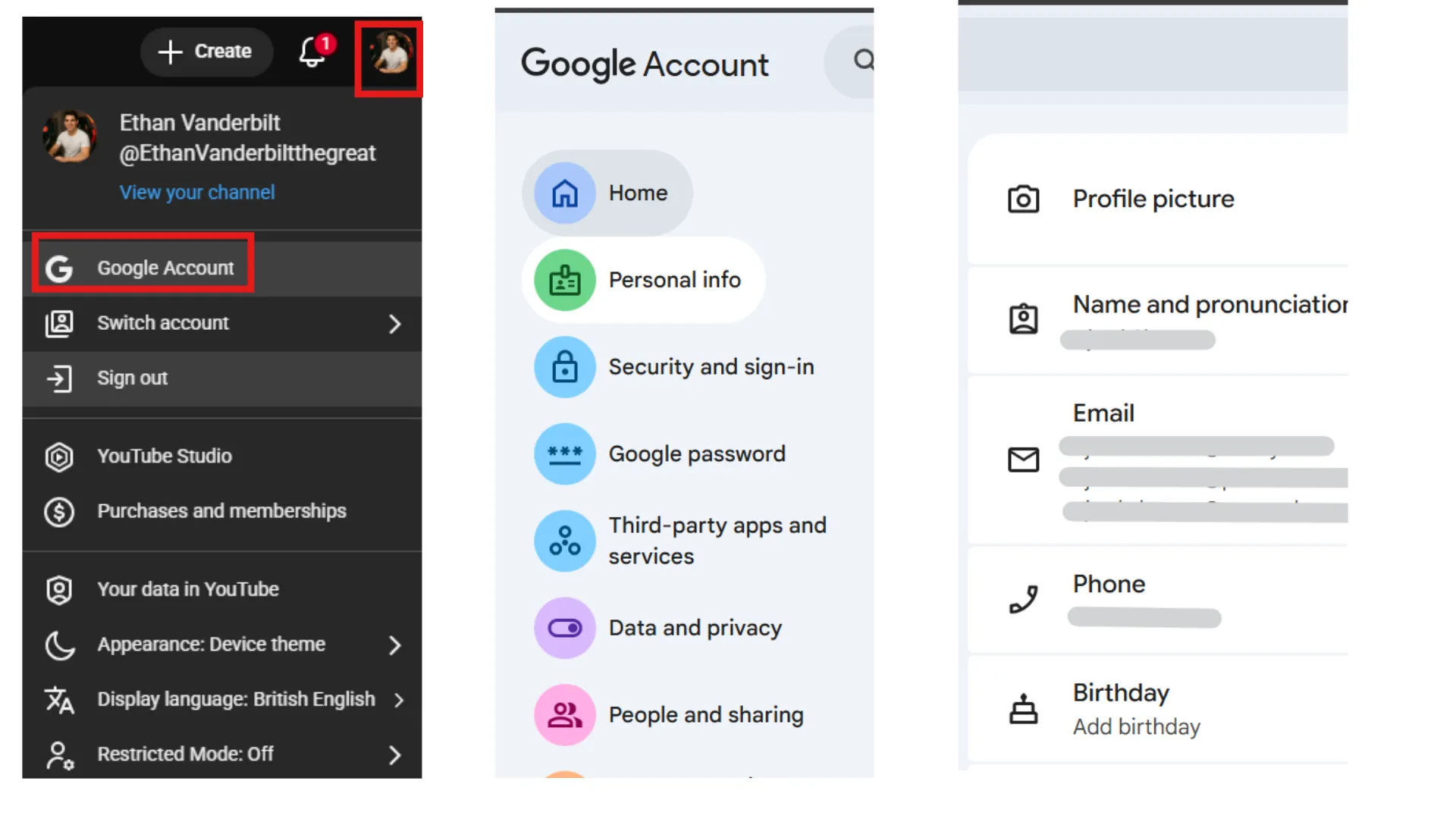 How can i change my age on YouTube using desktop