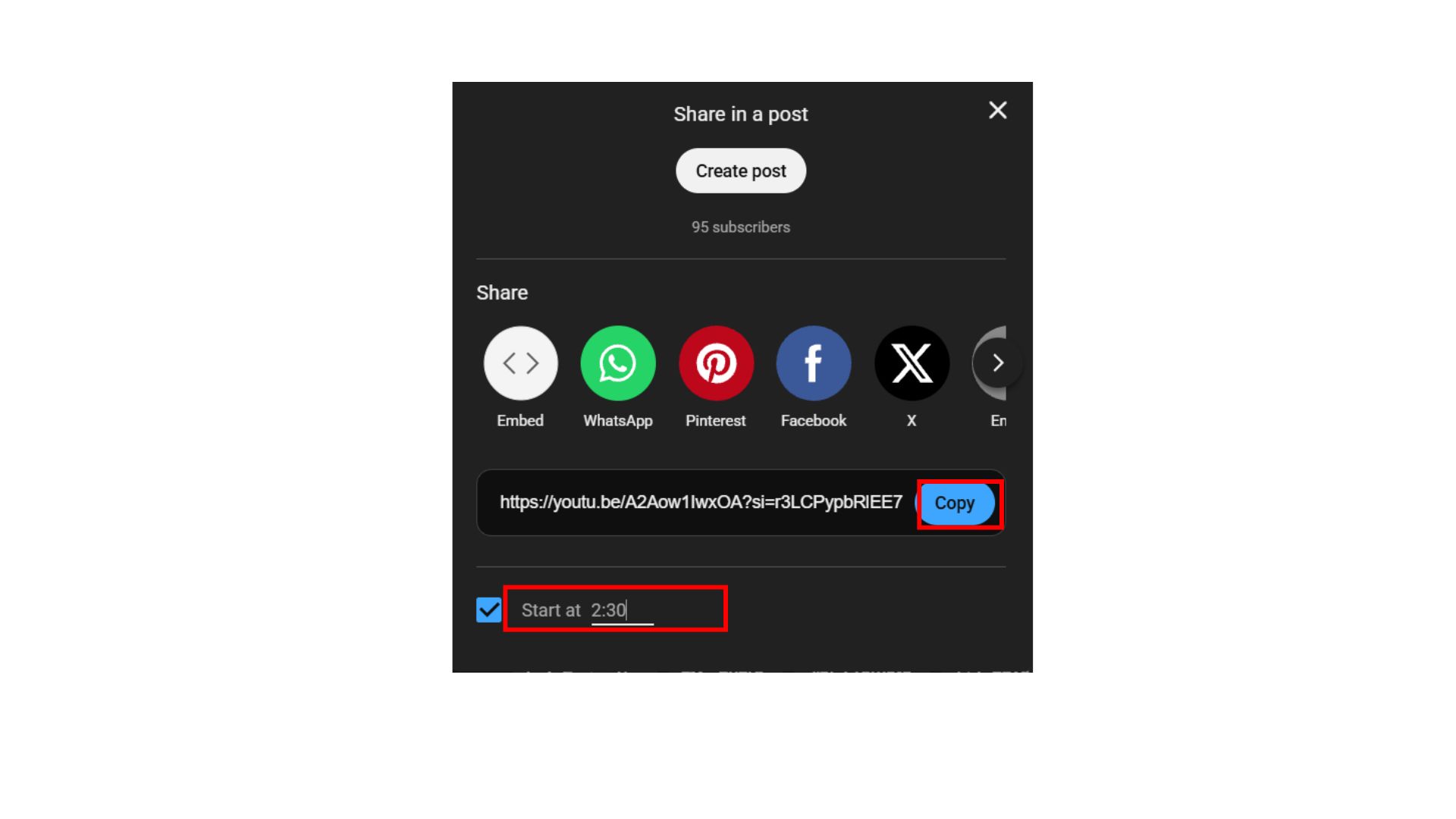 create video link with timestamp