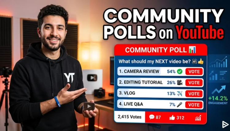An image showcasing how to use community polls on YouTube