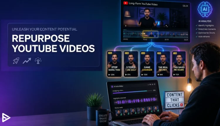 An image showing how to repurpose YouTube videos with ai