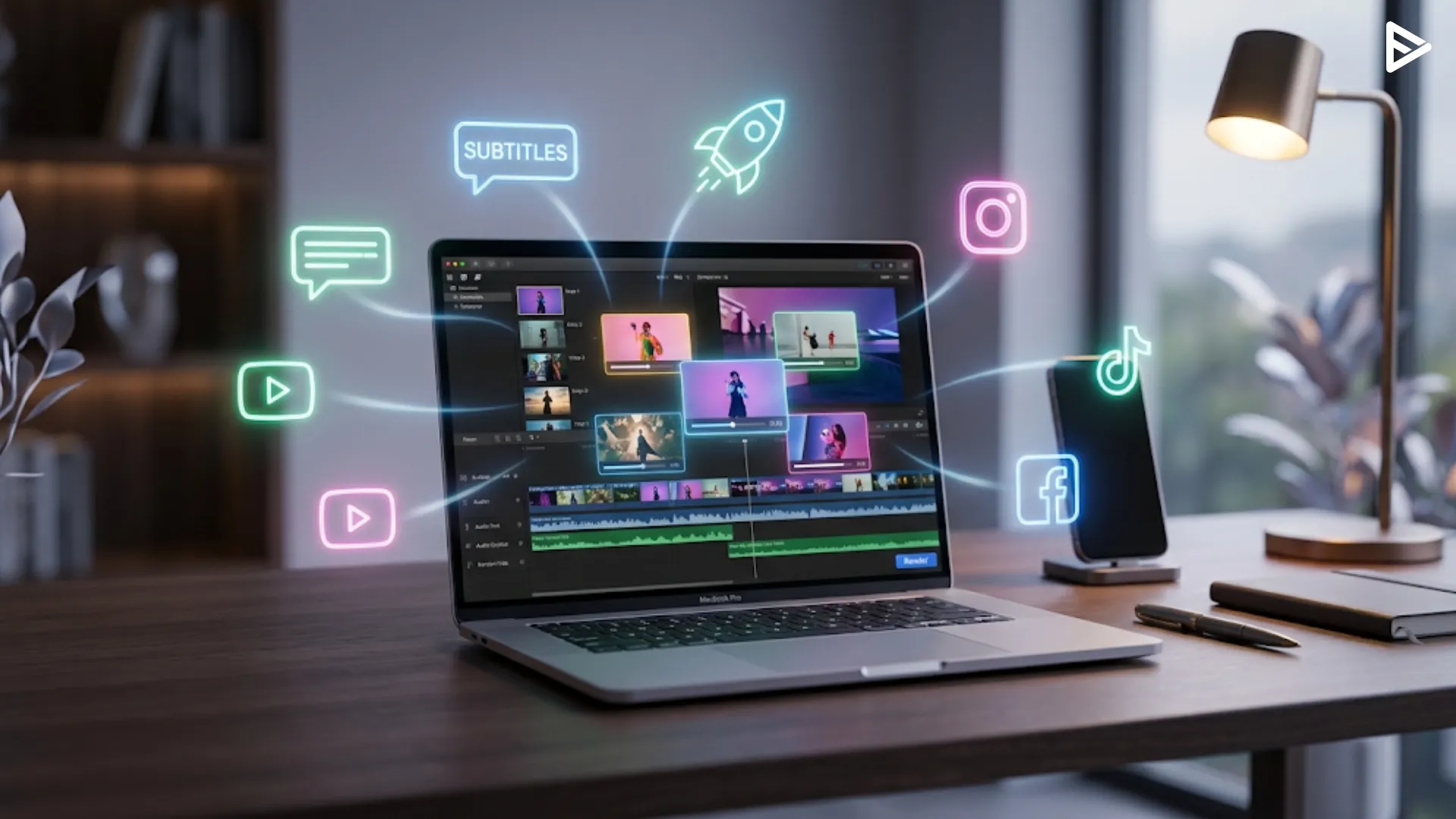 An image showing step-by-step workflow to repurpose youtube videos with ai