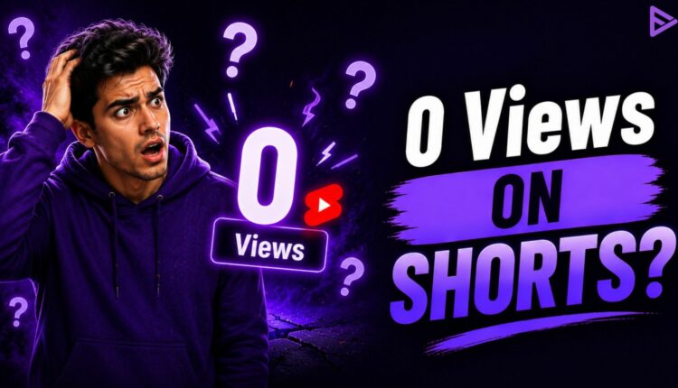 YouTube Shorts analytics chart showing zero views after upload