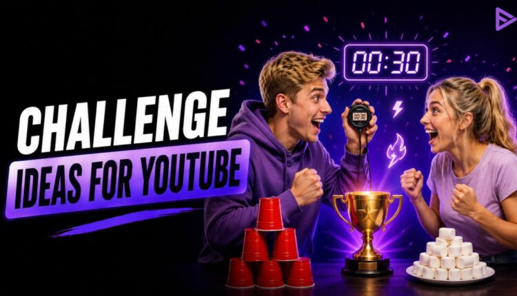 Creator filming a YouTube challenge video