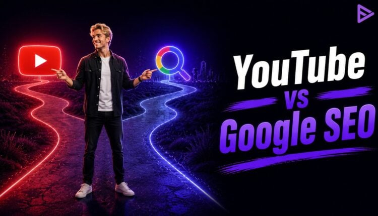 Side-by-side comparison of YouTube SEO and Google SEO